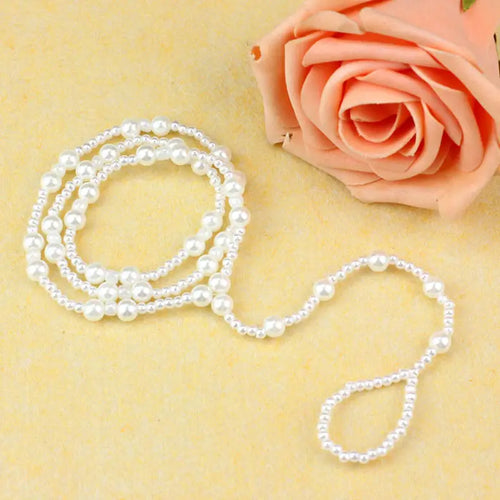 1 SET Fashion Pearl Anklet Women Ankle Bracelet Beach Imitation Pearl Barefoot Sandal Anklet Chain Foot Jewelry