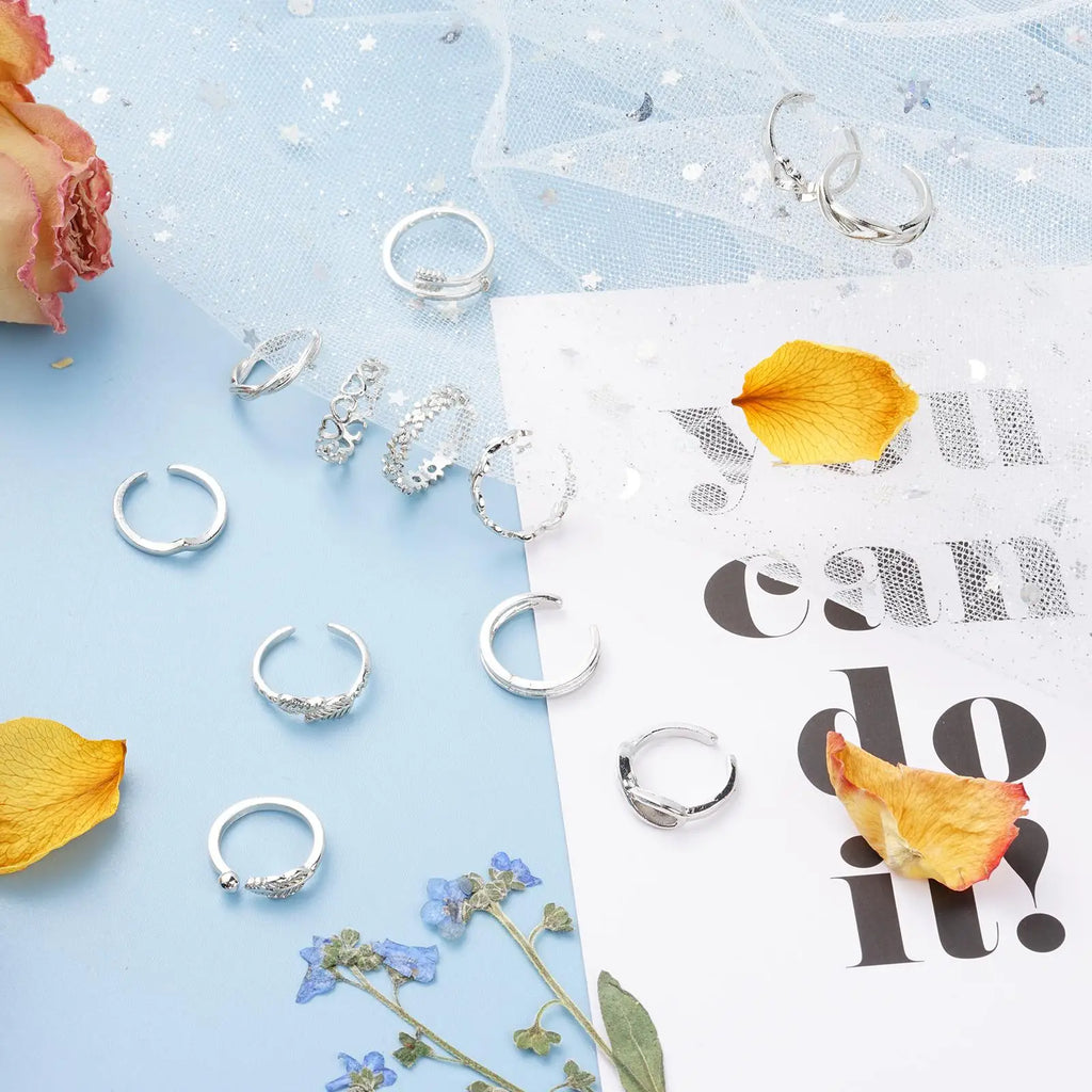 12pcs Adjustable Toe Rings