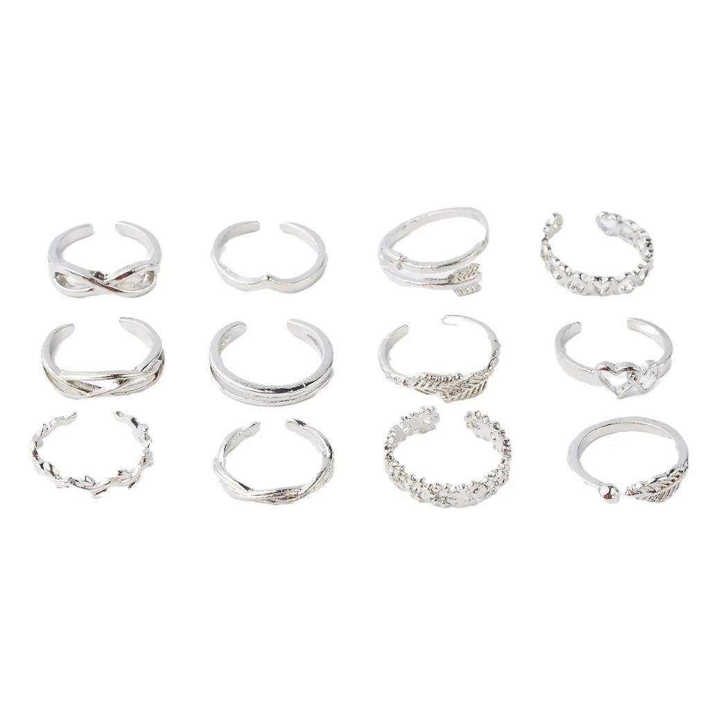12pcs Adjustable Toe Rings