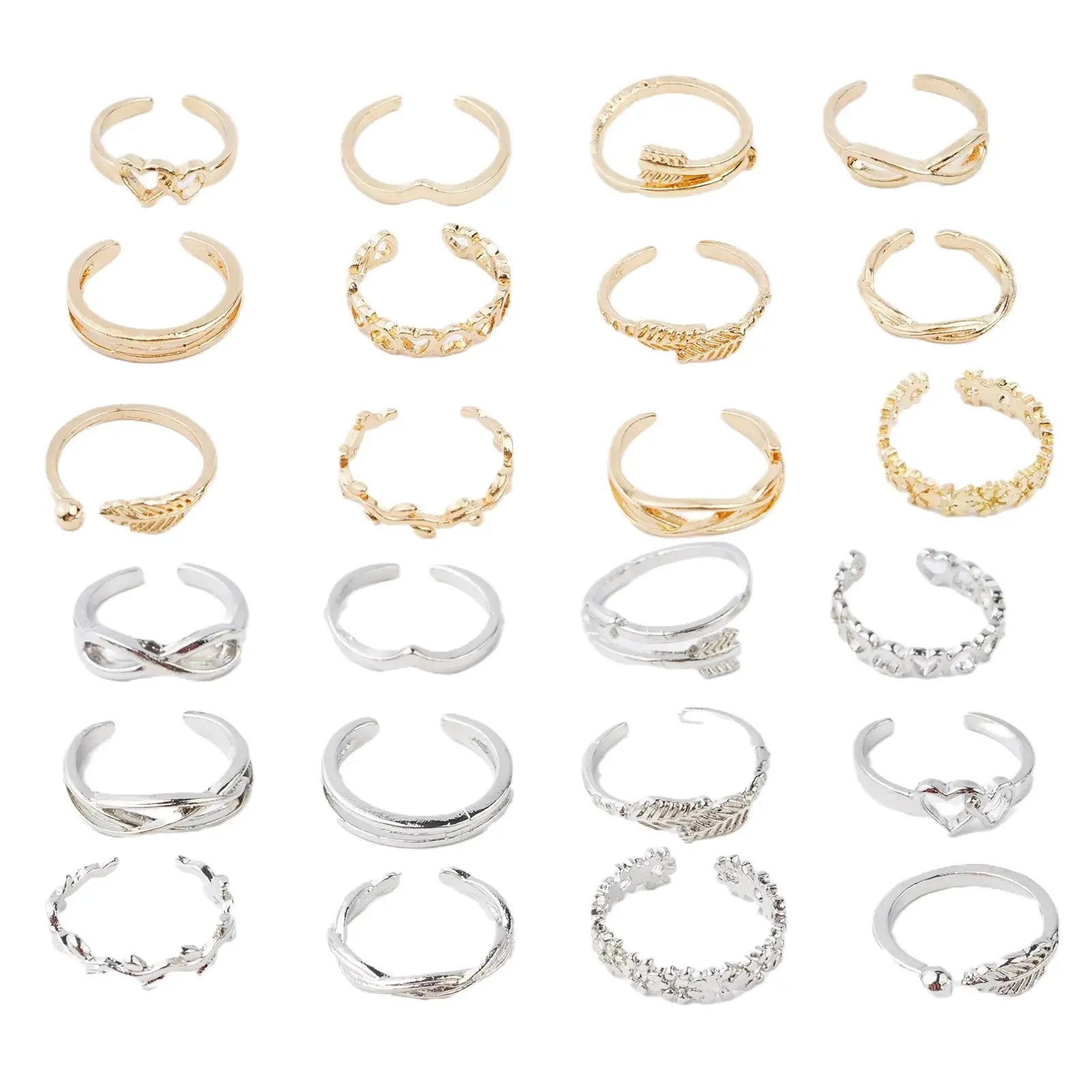 12pcs Adjustable Toe Rings
