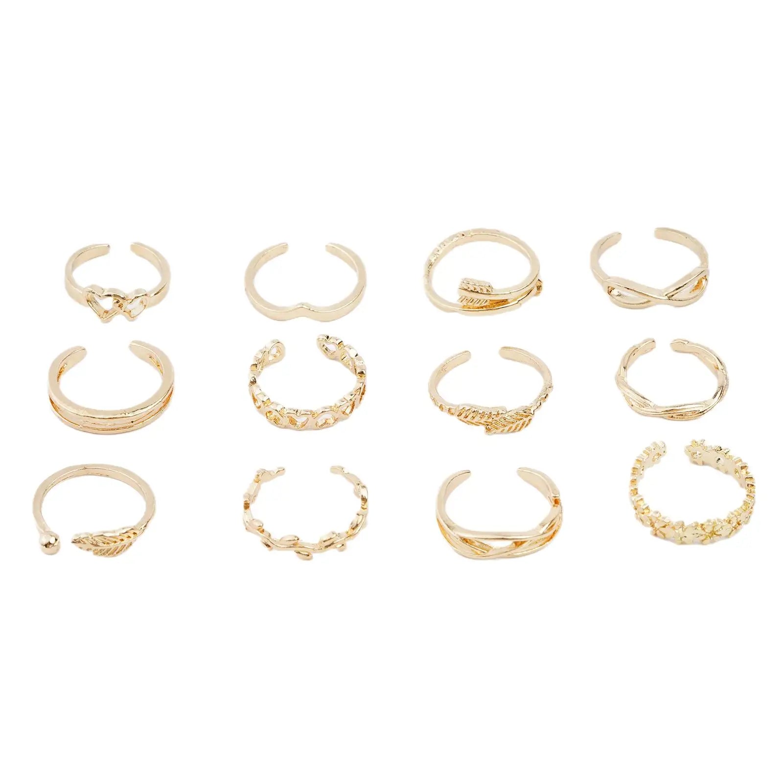 12pcs Adjustable Toe Rings